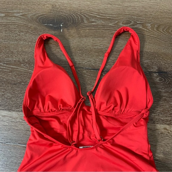 Andie red Womens Sardinia v neck one piece swimsuit XS NWT - Picture 6 of 9
